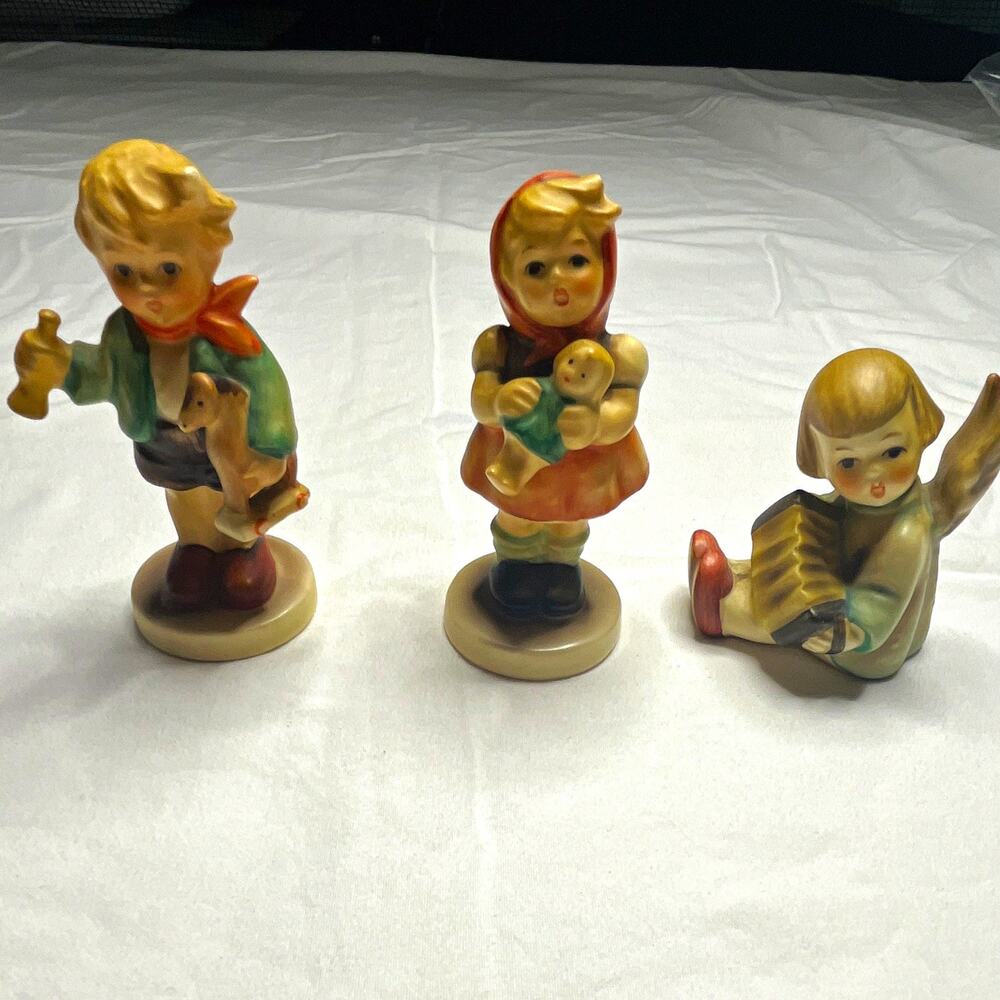 Hummel Ceramic Hand Painted Figurines Lot 3 Children Angel Germany